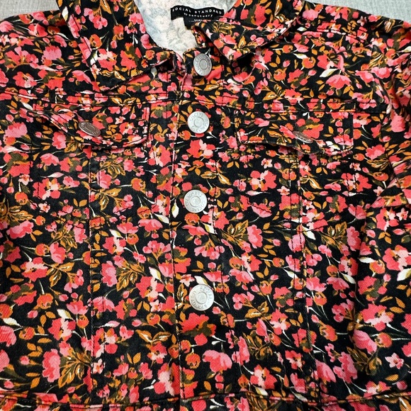 Social Standard Floral Girls Jean Jacket - Picture 3 of 7